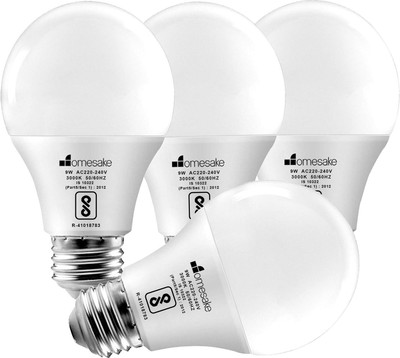 Homesake 9 W Basic Capsule E27 LED Bulb(White, Pack of 4)