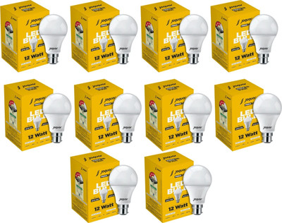 Jaquar 12 W Basic Standard B22 LED Bulb(White, Pack of 10)