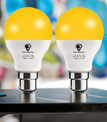 mg lights 5 W Basic Arbitrary B22 LED Bulb(Yellow, Pack of 2)