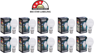 HENONIX 9 W Basic Round B22 LED Bulb(White, Pack of 10)