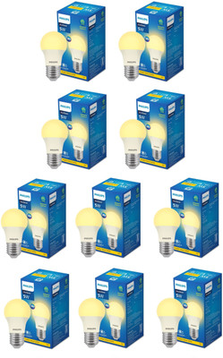 PHILIPS 5 W Basic Round E27 LED Bulb(Yellow, Pack of 10)