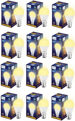 PHILIPS 12 W Round B22 LED Bulb(Yellow, Pack of 12)