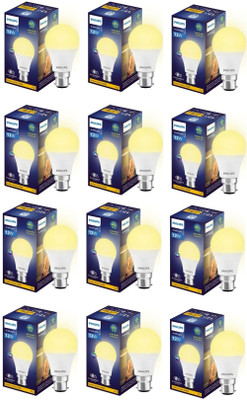 PHILIPS 12 W Round B22 LED Bulb(Yellow, Pack of 12)