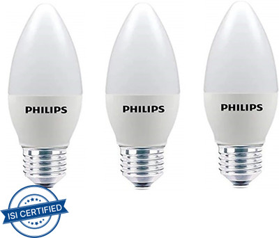 PHILIPS 4 W Basic Candle E27 LED Bulb(White, Pack of 3)