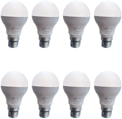 STARLIGHT 7 W Basic Standard B22 LED Bulb(White, Pack of 8)