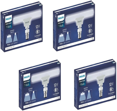 PHILIPS 12 W Basic T-Bulb B22 LED Bulb(White, Pack of 4)