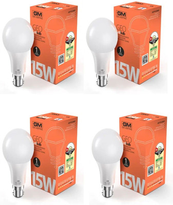 GM Modular 15 W Basic Standard B22 LED Bulb(White, Pack of 4)