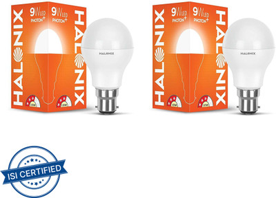 HALONIX 9 W Basic Round B22 LED Bulb(White, Pack of 2)