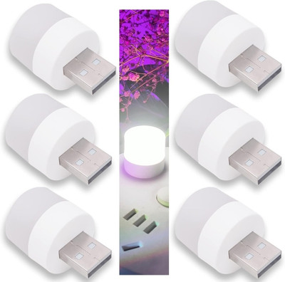 RIYA 1 W Basic Round Plug & Play USB Gadget Bulb(White, Pack of 6)