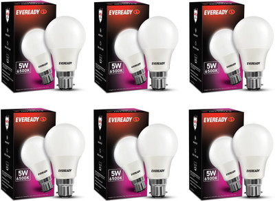 EVEREADY 5 W Basic Standard B22 LED Bulb(White, Pack of 6)