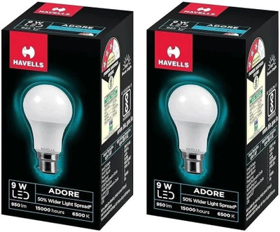 HAVELLS 9 W Basic Standard B22 LED Bulb(White, Pack of 2)