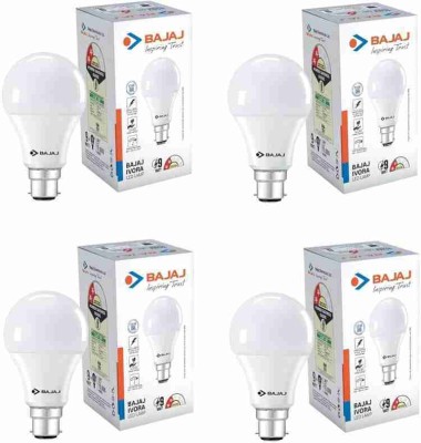 BAJAJ 9 W Round B22 LED Bulb(White, Pack of 4)