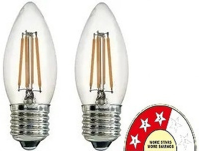 SHBK DECOR 4 W Eye Safety Compliance Candle E27 LED Bulb(Yellow, Pack of 2)