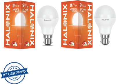 HALONIX 9 W Basic Round B22 LED Bulb(White, Pack of 2)
