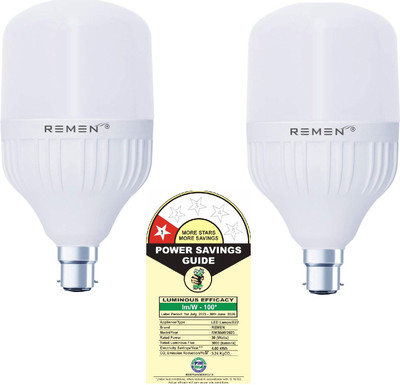 REMEN 30 W Basic Round B22 LED Bulb(White, Pack of 2)