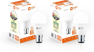 Orient Electric 12 W Basic Round B22 LED Bulb(White, Pack of 2)