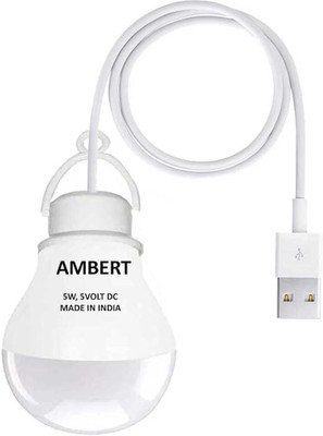 ambert 5 W Basic Round Plug & Play LED Bulb(White)
