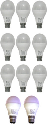 Techvolta 15 W, 9 W Basic Round B22 LED Bulb(White, Pack of 11)