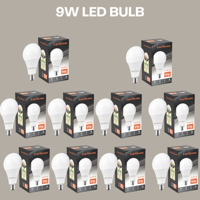 EarthSun 9 W Inverter Round B22 D LED Bulb(White, Pack of 10)