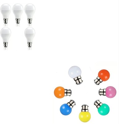 SHIVANGI LIGHTS 9 W, 0.5 W Round B22 LED Bulb(Multicolor, Pack of 2)