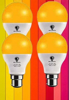 mg lights 5 W Basic Arbitrary B22 LED Bulb(Yellow, Pack of 4)