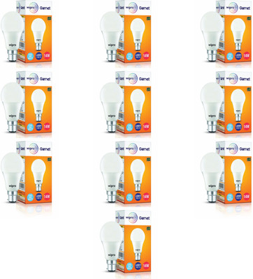 Wipro 14 W Basic Standard B22 LED Bulb(White, Pack of 10)