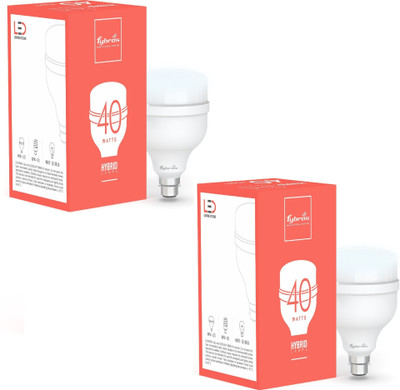 Fybros 40 W Basic Round B22 LED Bulb(White, Pack of 2)
