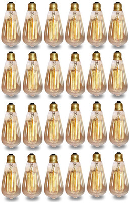 Baslash 4 W Basic Decorative E27 LED Bulb(Yellow, Pack of 24)