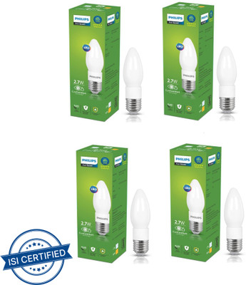 PHILIPS 2.7 W Basic Candle E27 LED Bulb(White, Pack of 4)