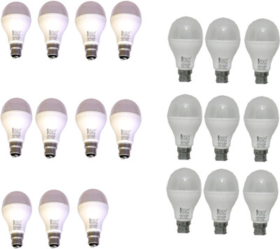 Techvolta 15 W, 12 W Basic Round B22 LED Bulb(White, Pack of 20)