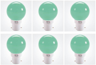 RKTIL 0.5 W Basic Round B22 LED Bulb(Green, Pack of 6)