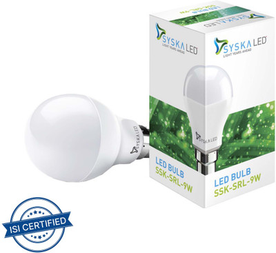 Syska Led Lights 9 W Basic Standard B22 LED Bulb(White)
