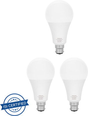 PHILIPS 26 W Basic Round B22 LED Bulb(White, Pack of 3)