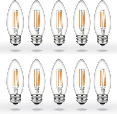 vibunt 4 W Basic Candle E27 LED Bulb(Yellow, Pack of 10)