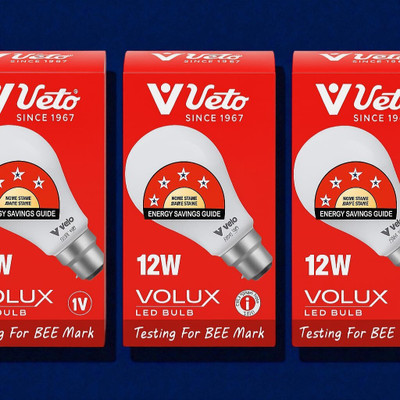 Veto 12 W Basic Round B22 LED Bulb(White, Pack of 3)