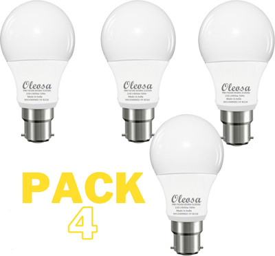 OLEOSA 9 W Basic Round B22 LED Bulb(White, Pack of 4)