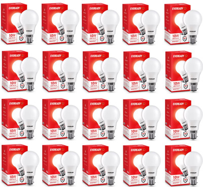EVEREADY 10 W Basic Standard B22 LED Bulb(White, Pack of 20)