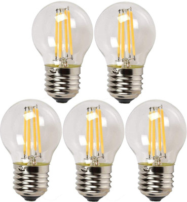 Tip 'n' Top 4 W Basic Round E27 LED Bulb(Yellow, Pack of 5)