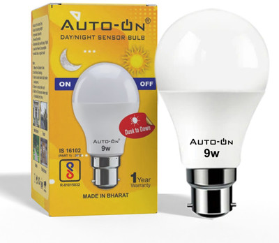 auto-on 9 W Basic Standard B22 LED Bulb(White)