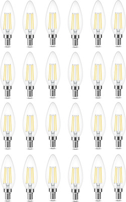 vibunt 4 W Basic Candle E14 LED Bulb(Yellow, Pack of 24)
