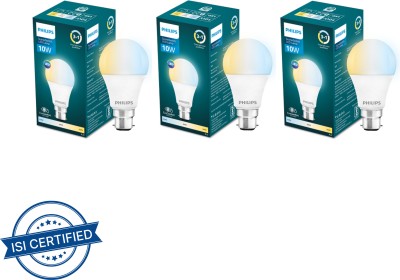 PHILIPS 10 W Round B22 D LED Bulb(Multicolor, Pack of 3)