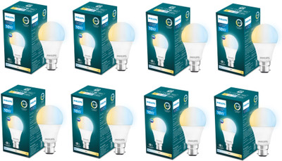 PHILIPS 10 W Multi Watt Round B22 LED Bulb(Multicolor, Pack of 8)