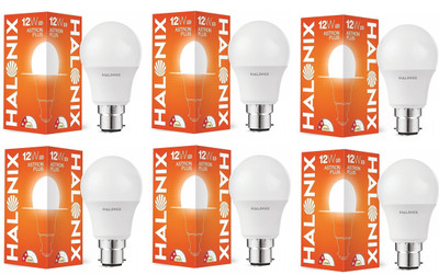 HALONIX 12 W Basic Round B22 LED Bulb(White, Pack of 6)