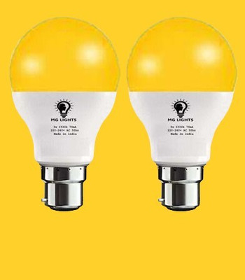 mg lights 5 W Basic Arbitrary B22 LED Bulb(Yellow, Pack of 2)