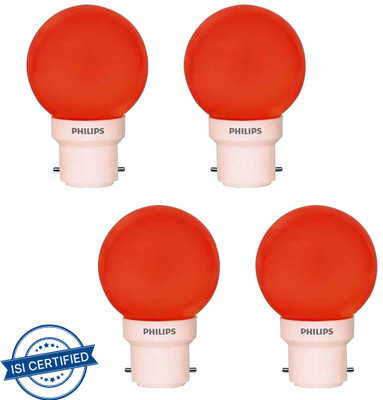 PHILIPS 0.5 W Basic Standard B22 LED Bulb(Red, Pack of 4)