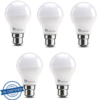 Syska 9 W Basic Standard B22 LED Bulb(White, Pack of 5)