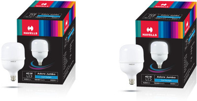 HAVELLS 40 W Basic Round B22 LED Bulb(White, Pack of 2)