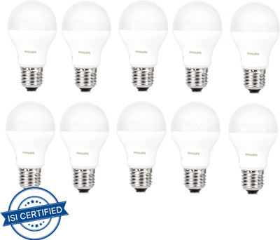 PHILIPS 9 W Basic Standard E27 LED Bulb(White, Pack of 10)