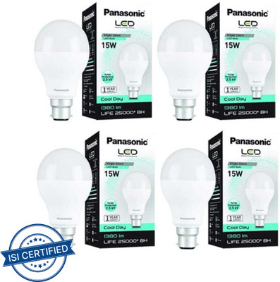 Panasonic 15 W Basic Round B22 LED Bulb(White, Pack of 4)