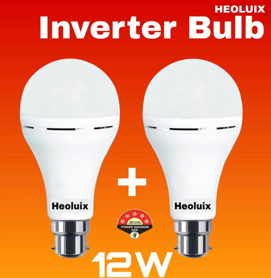 heoluix 12 W Basic Round B22 D LED Bulb(White, Pack of 2)